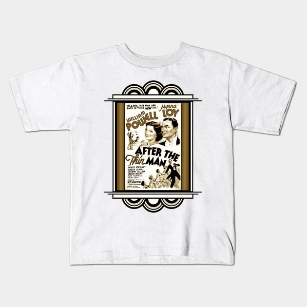 After The Thin Man (Sepia) Kids T-Shirt by Vandalay Industries